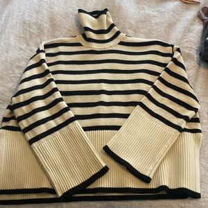 Toteme striped turtleneck - sand stripe